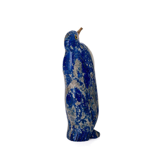 Lapis Lazuli Penguin Statue Size 7 | Artisan Decor Piece |