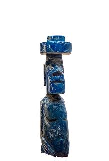 Lapis Lazuli Moai Giant #4 | Artisan Decor Sculpture