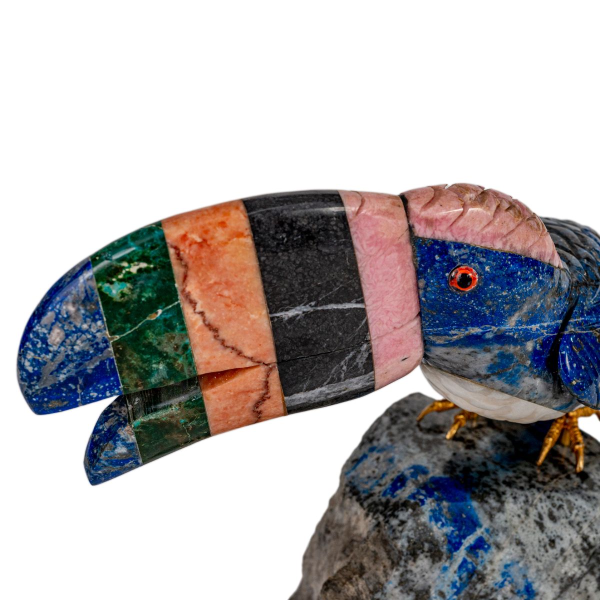 Lapis Lazuli Toucan Statue | Handcrafted Stone Decor