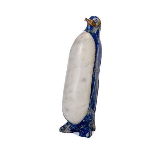 Lapis Lazuli Penguin Statue Size 7 | Artisan Decor Piece |
