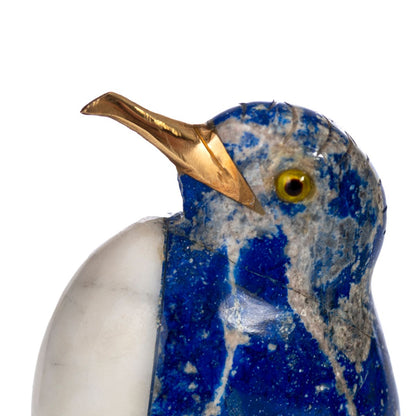 Lapis Lazuli Penguin Statue Size 7 | Artisan Decor Piece |