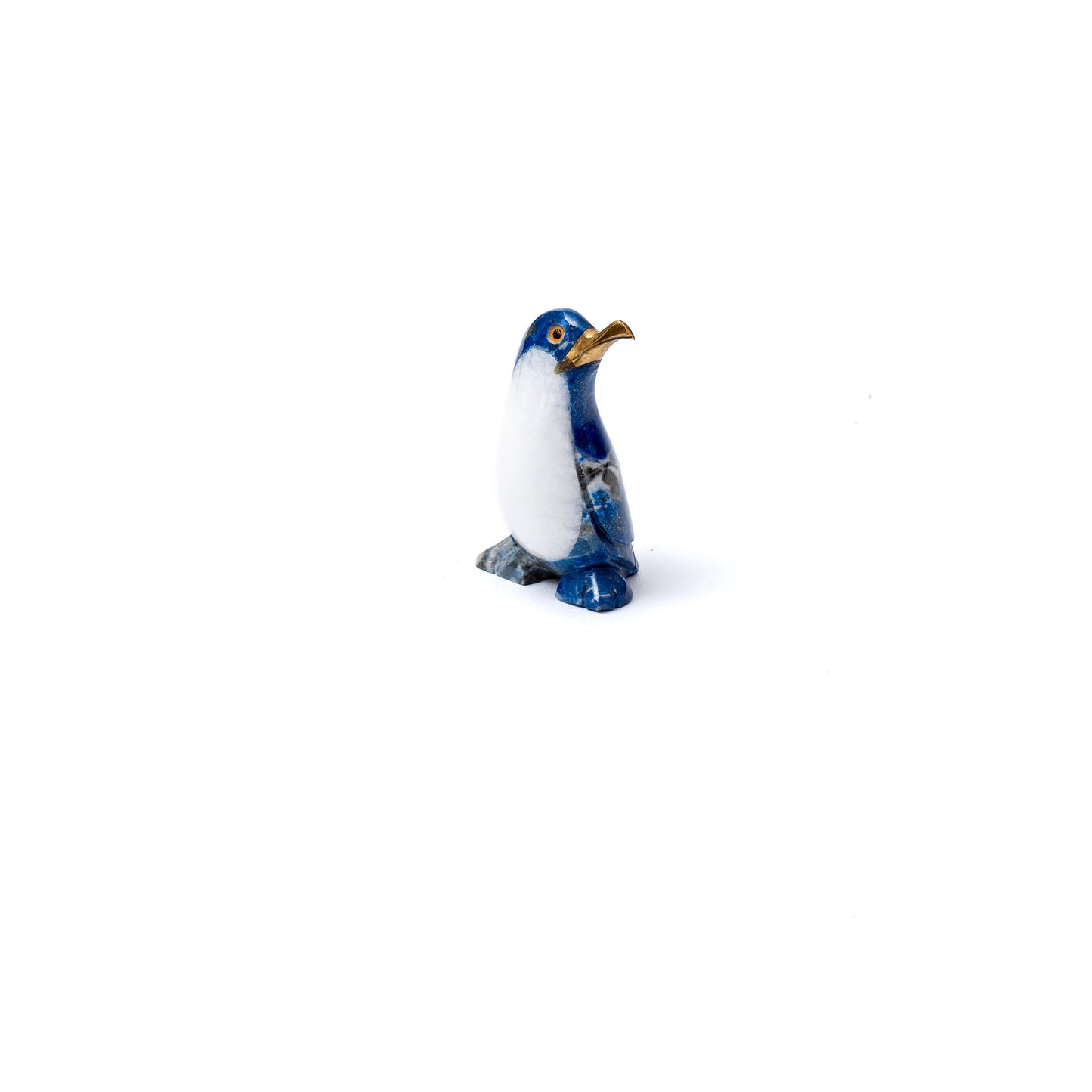 Lapis Lazuli Penguin Figurine Size 2 | Artisan Carved Decor