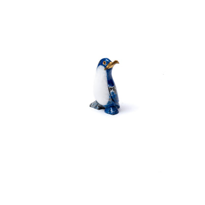Lapis Lazuli Penguin Figurine Size 2 | Artisan Carved Decor