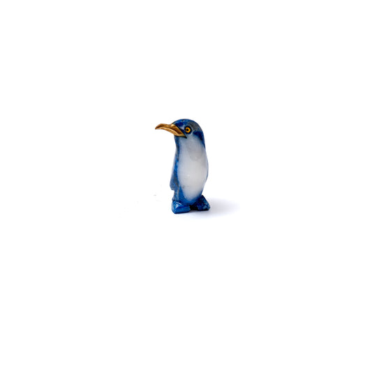Lapis Lazuli Penguin Figurine Size 2 | Artisan Carved Decor