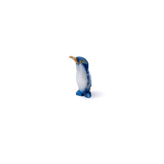 Lapis Lazuli Penguin Figurine Size 2 | Artisan Carved Decor