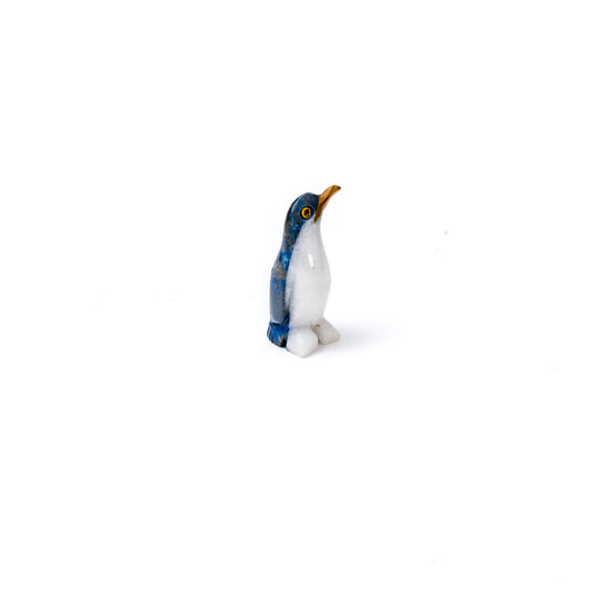 Lapis Lazuli Penguin Figurine Size 1 | Handcrafted Animal Decor