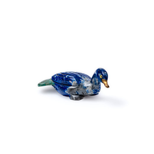 Lapis Lazuli Duck Figurine Size 2 | Artisan Carved Figurine