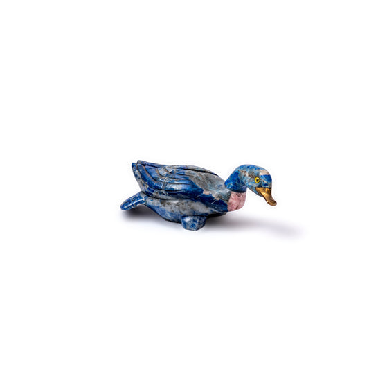 Lapis Lazuli Duck Figurine Size 2 | Artisan Carved Figurine