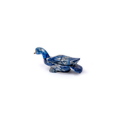 Lapis Lazuli Duck Figurine Size 2 | Artisan Carved Figurine