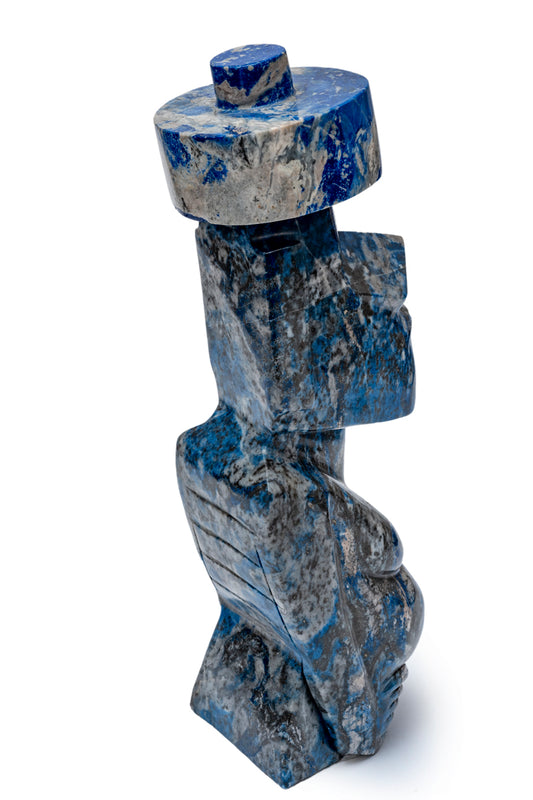 Lapis Lazuli Moai Giant #1 | Handcrafted Stone Sculpture