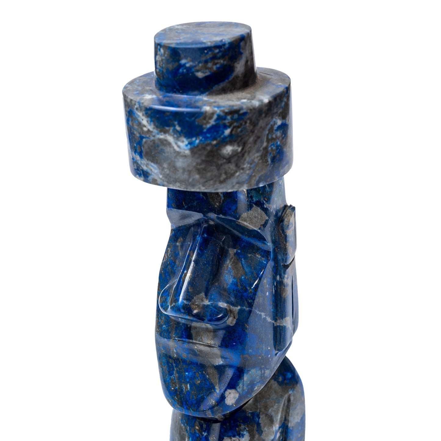 Lapis Lazuli Moai Head Size 5 | Artisan Carved Sculpture
