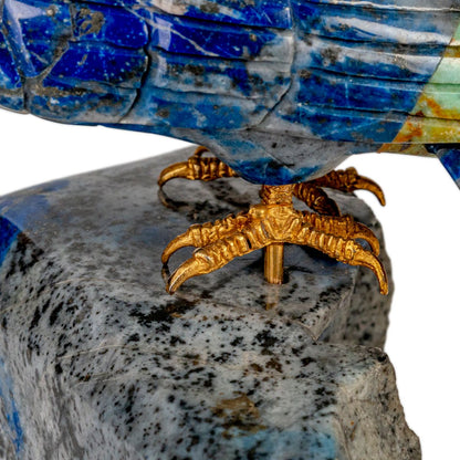 Lapis Lazuli Toucan Statue | Handcrafted Stone Decor